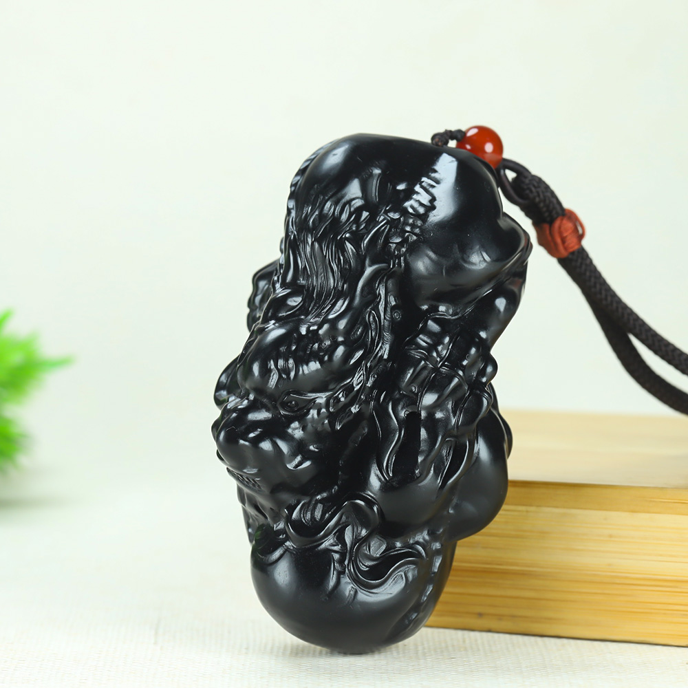 和田玉墨玉龙头手把件（拍一发一，多样性发货！）