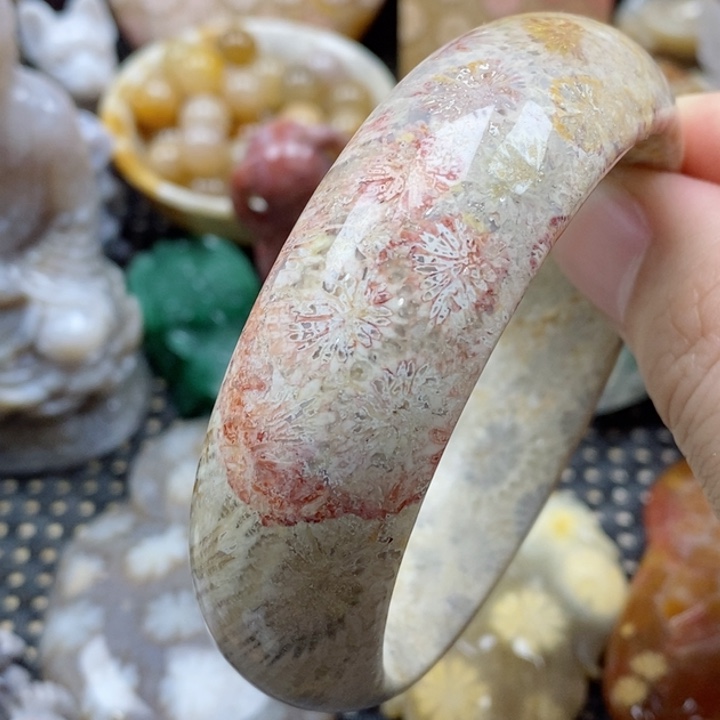 硅化珊瑚（珊瑚玉）颈饰未镶嵌54