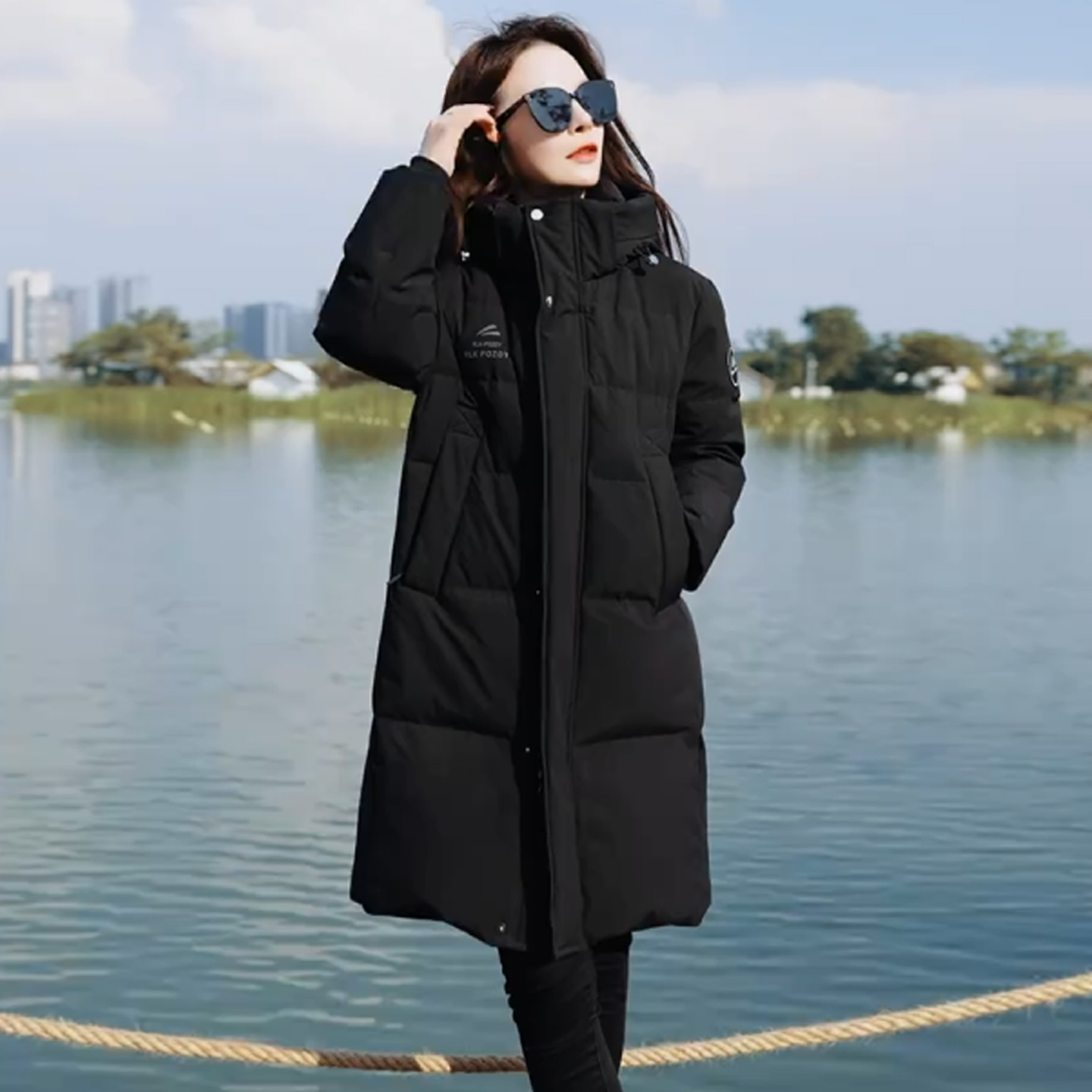 可拆卸帽2025新款冬棉袄季情侣中长款男女同款简约棉服显瘦棉衣
