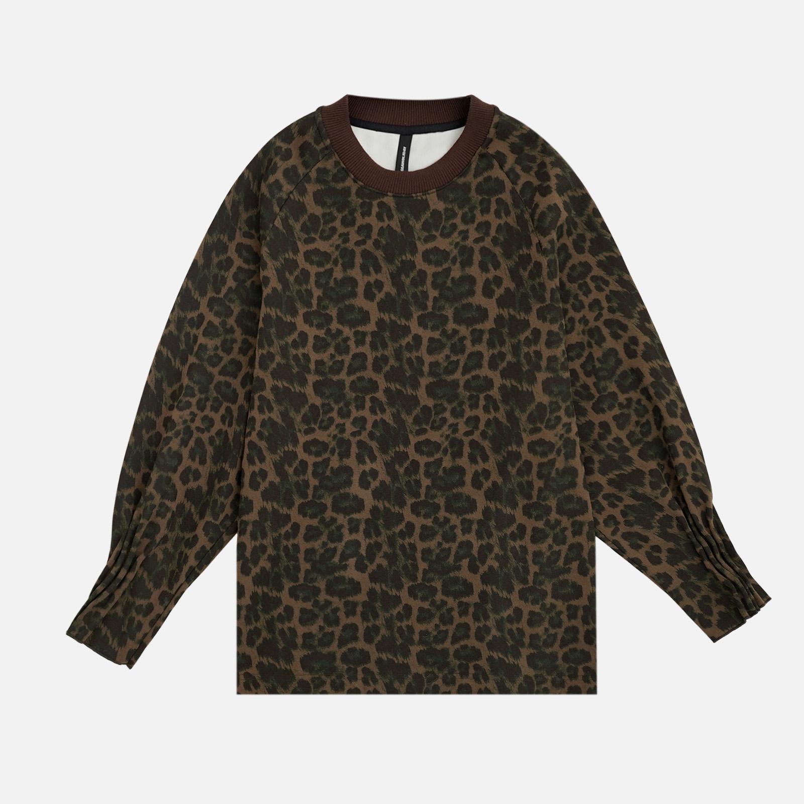 GGAHOLIDAY秋冬休闲复古时尚宽松豹纹百搭显瘦长袖卫衣-154273