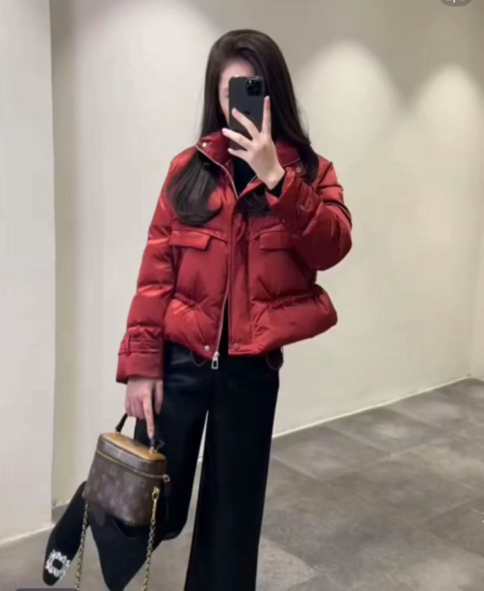 欧货短款设计款羽羽外套25282
