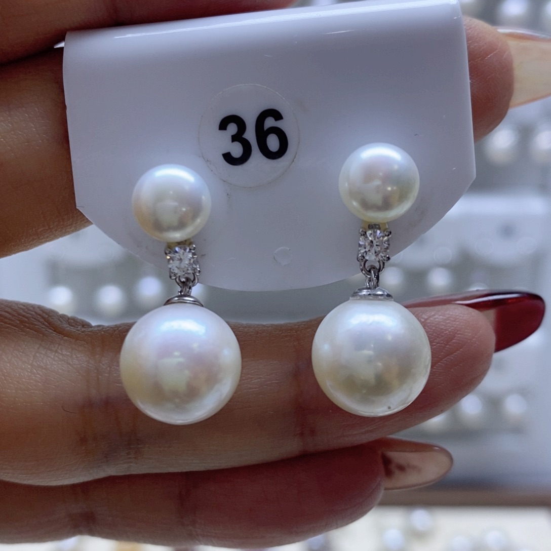 淡水珍珠耳饰银S925镶嵌