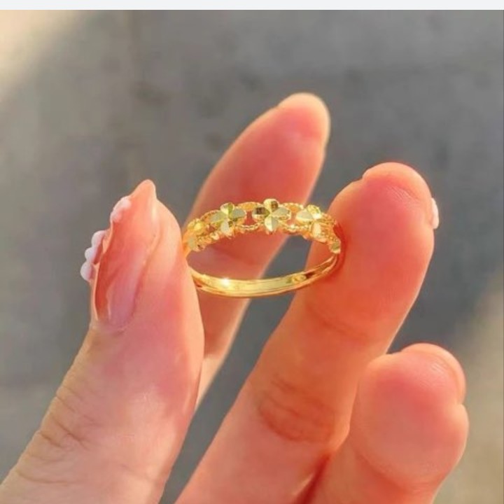 时尚高端大气上档次四叶草开口戒指C07