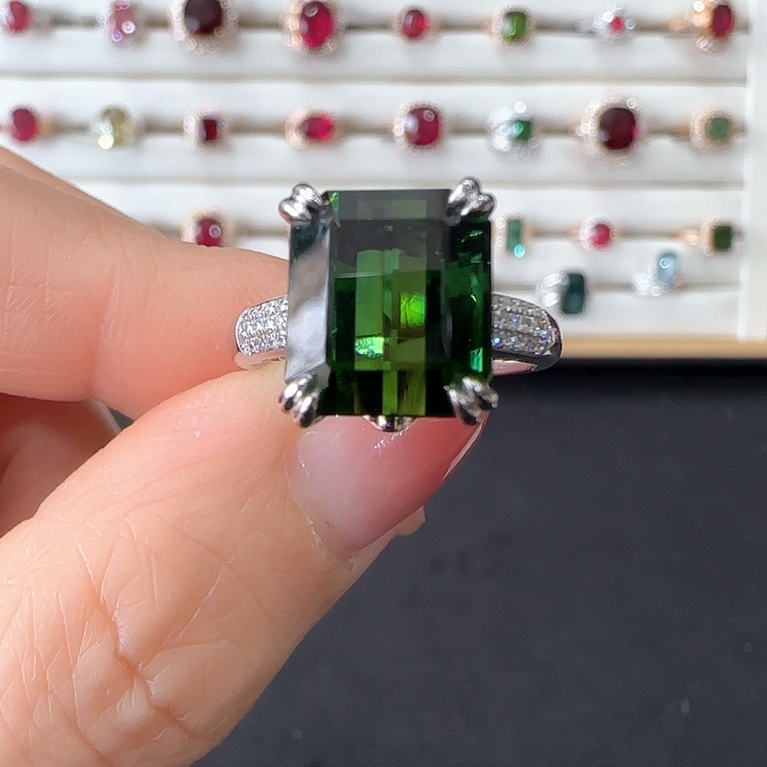 碧玺戒指18K金镶嵌7.2ct