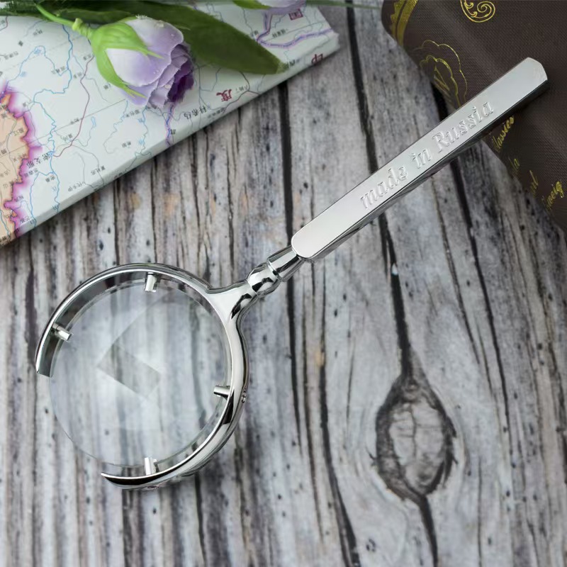 046手持金属高清阅读放大镜老人用特大加大款