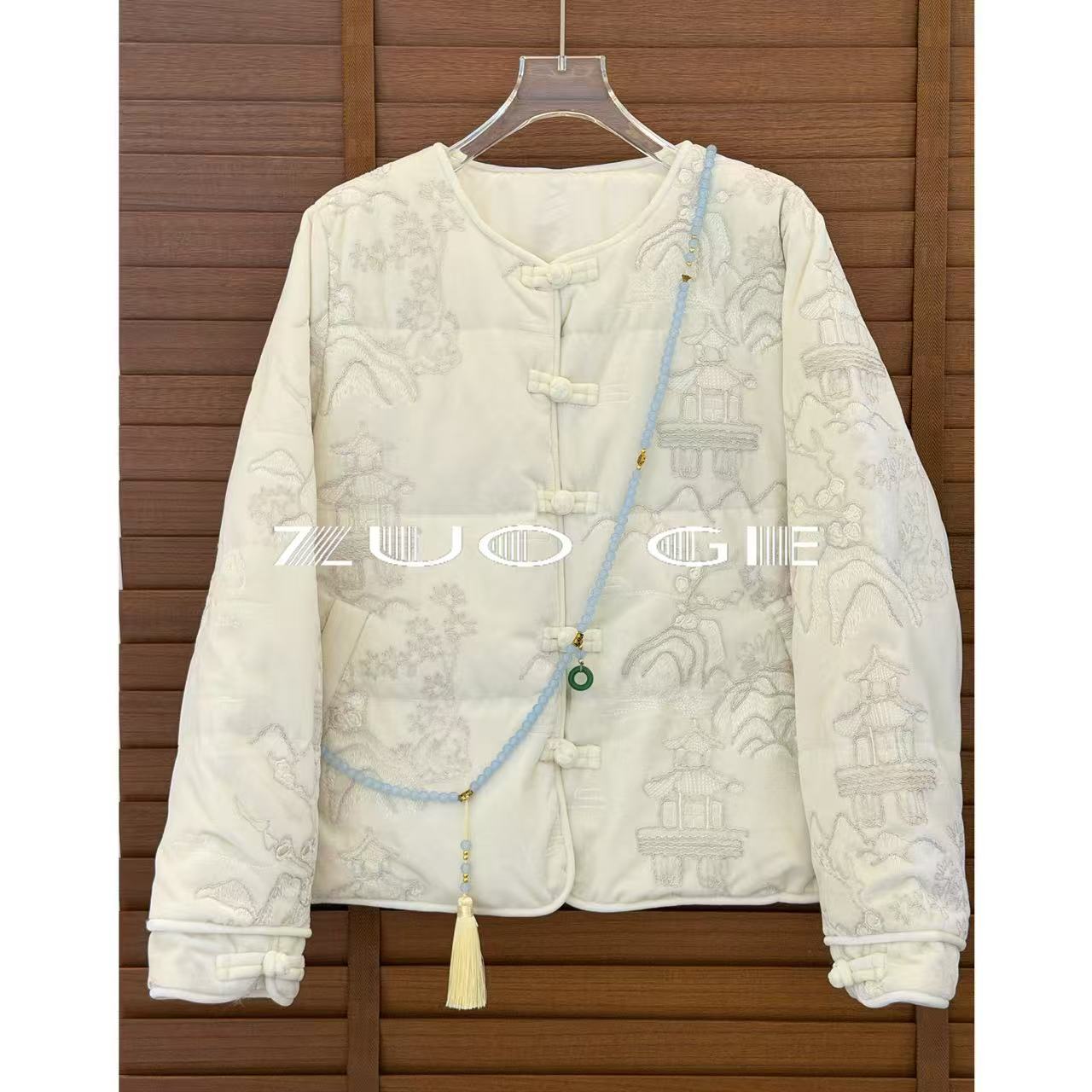 ZUOGE-新中式国风重工刺绣羽绒服