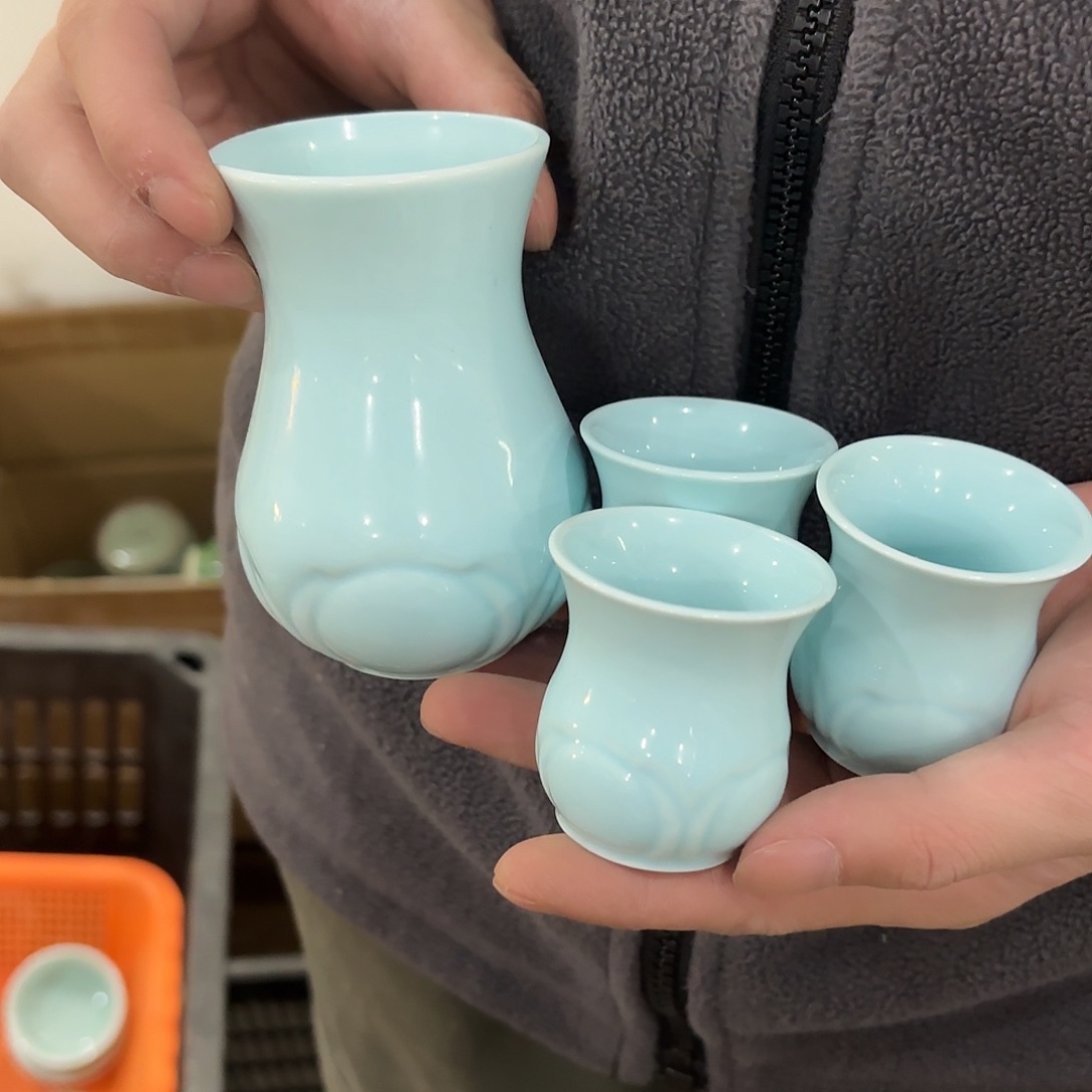 龙泉云间青瓷小米茶器