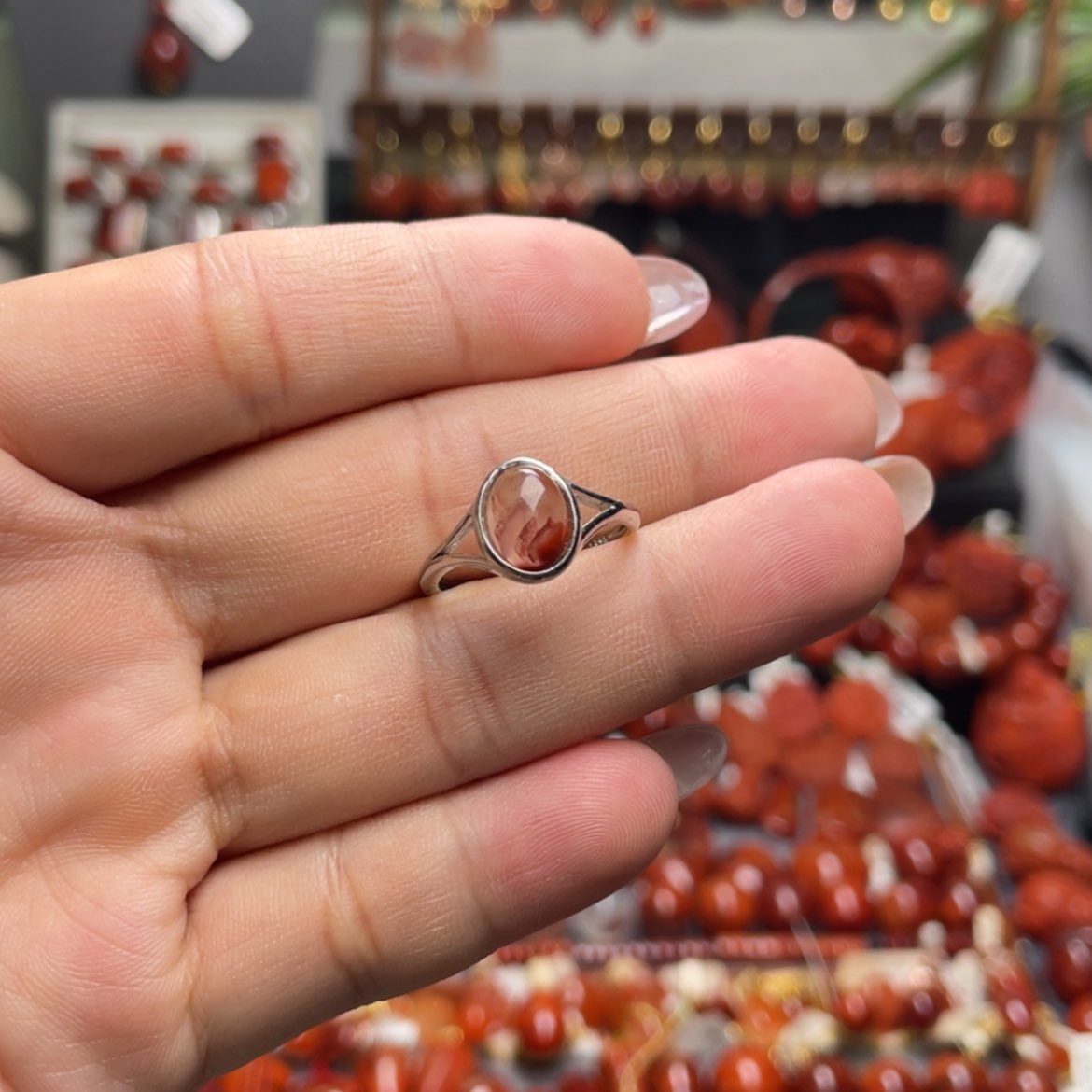 【闪购商品】未镶嵌戒指南红玛瑙