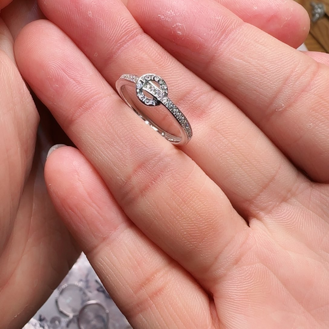 锆石戒指银S925镀金镶嵌