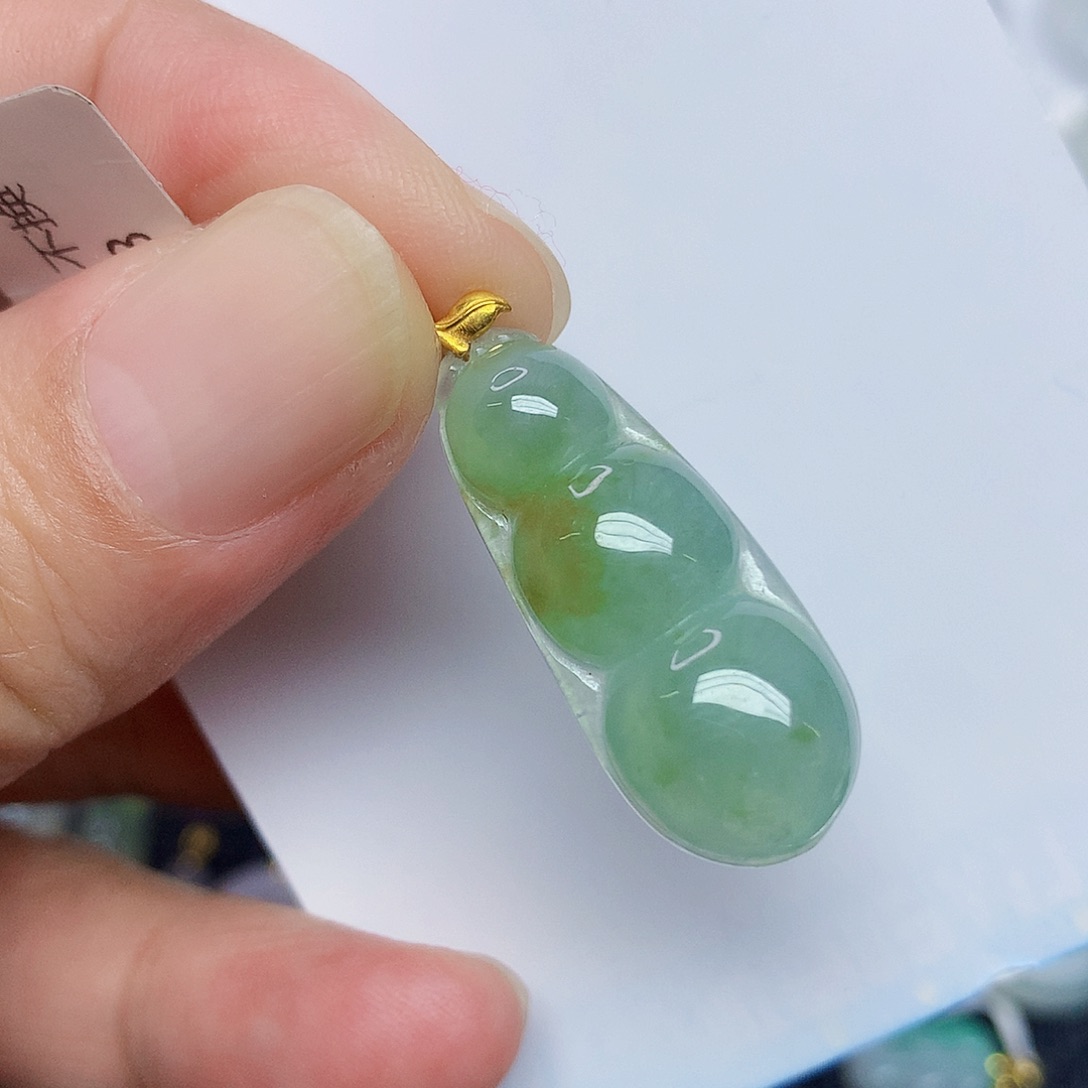 翡翠18K金镶嵌颈饰346789