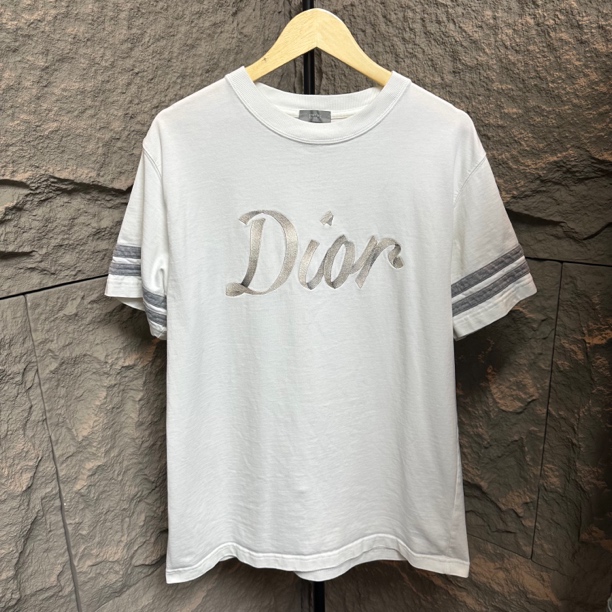 99新 DIOR/迪奥 胸围58衣长77 L码 刺绣字母Logo 条纹撞色M324