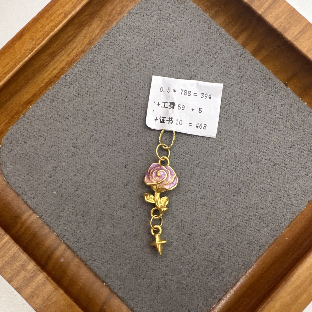 R0105莫奈花园足金999 