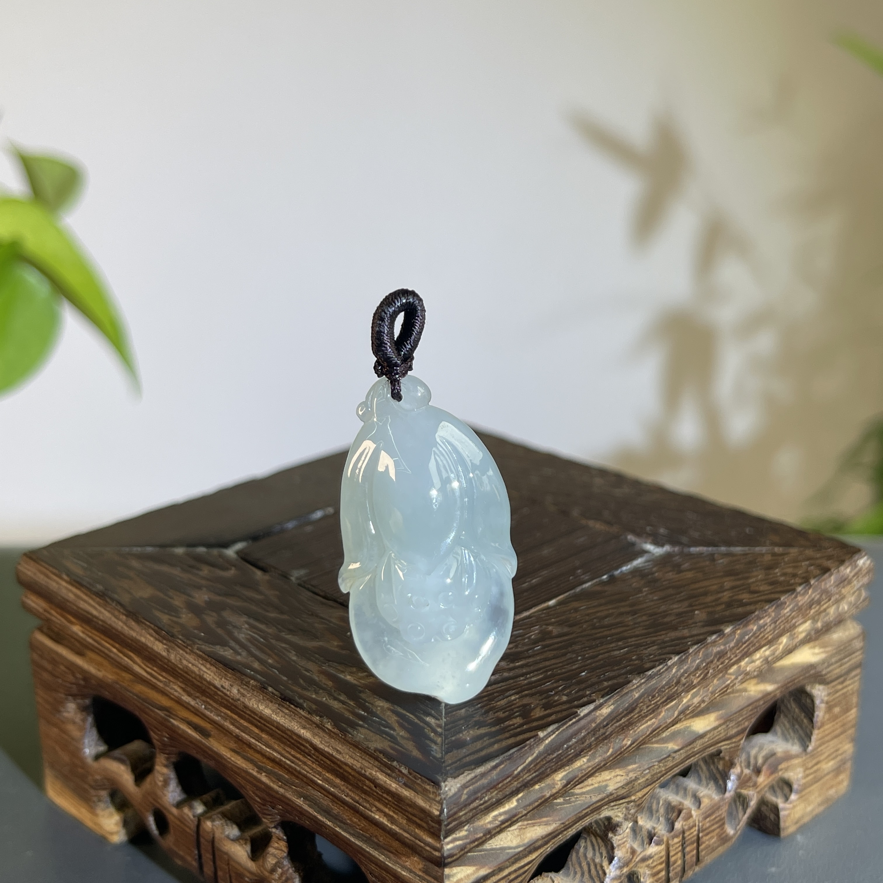 JGB21-37   天然缅甸A货翡翠 一品青莲