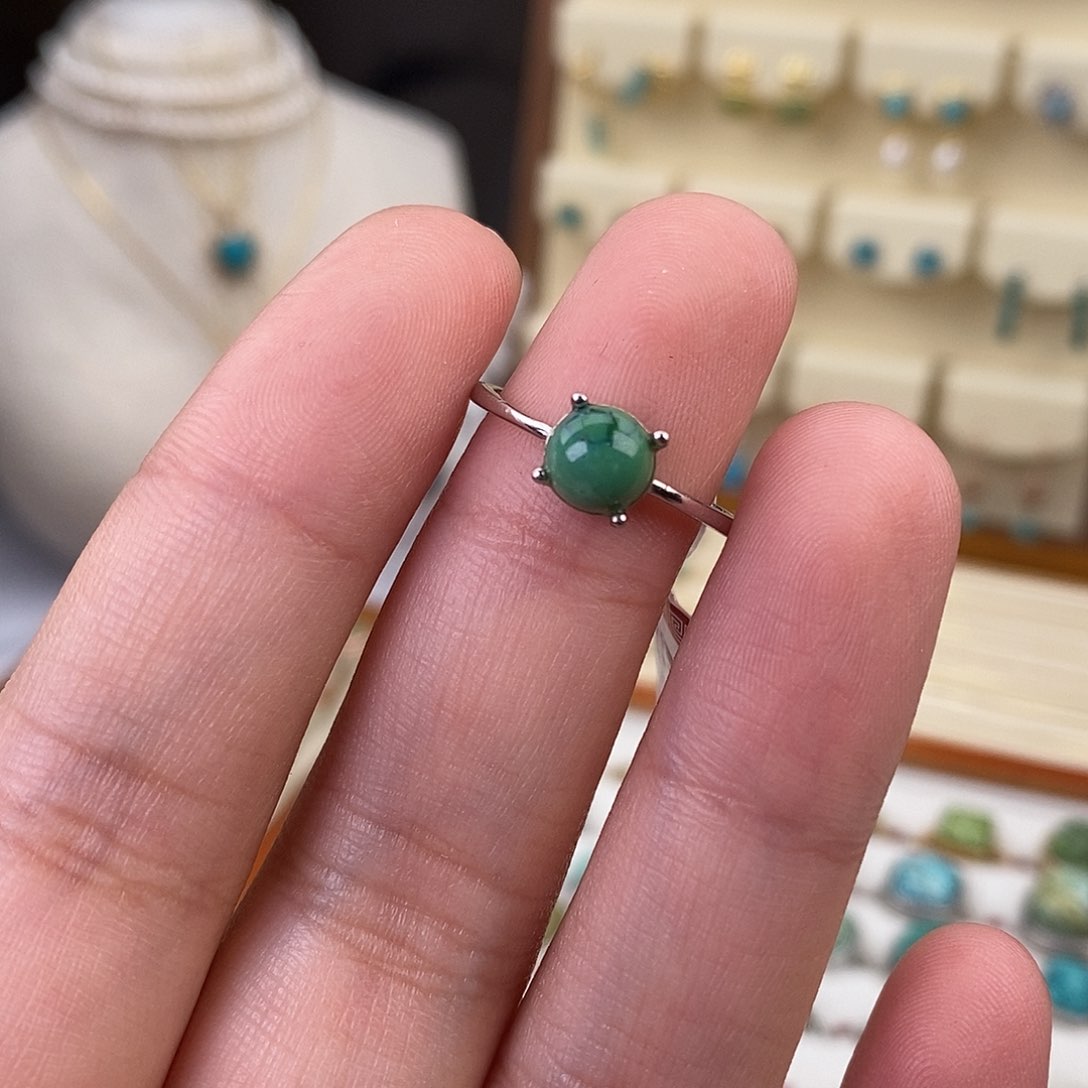 绿松石戒指银S925镶嵌