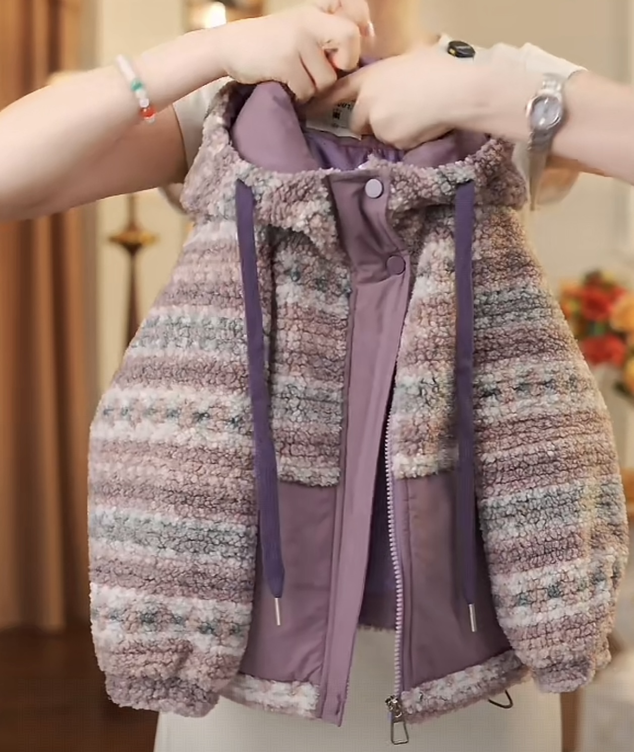 女童时尚2025新款夹棉加厚外套中大童6-9-14岁儿童秋冬季毛毛衣潮