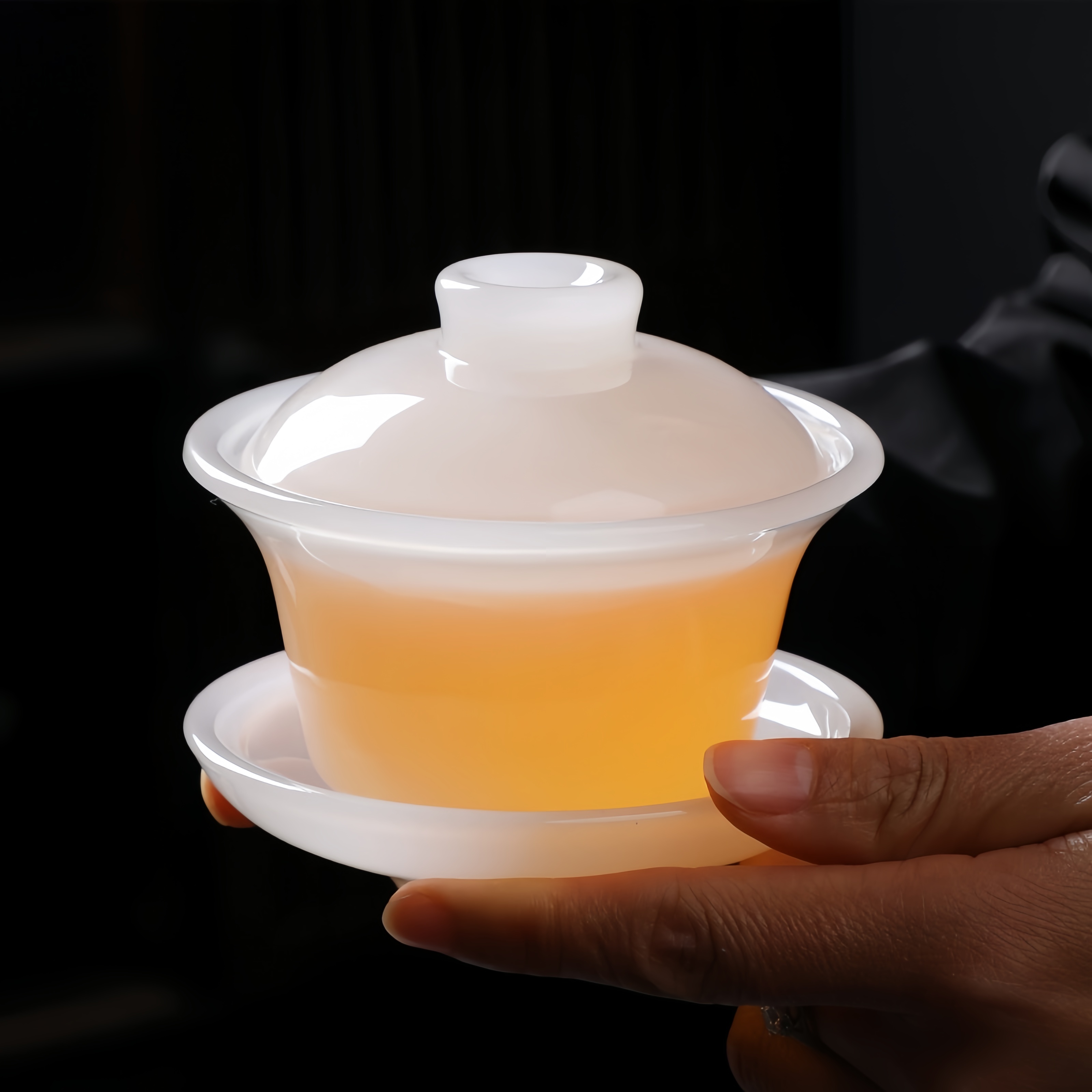 白琉璃盖碗(单盖碗) BG149