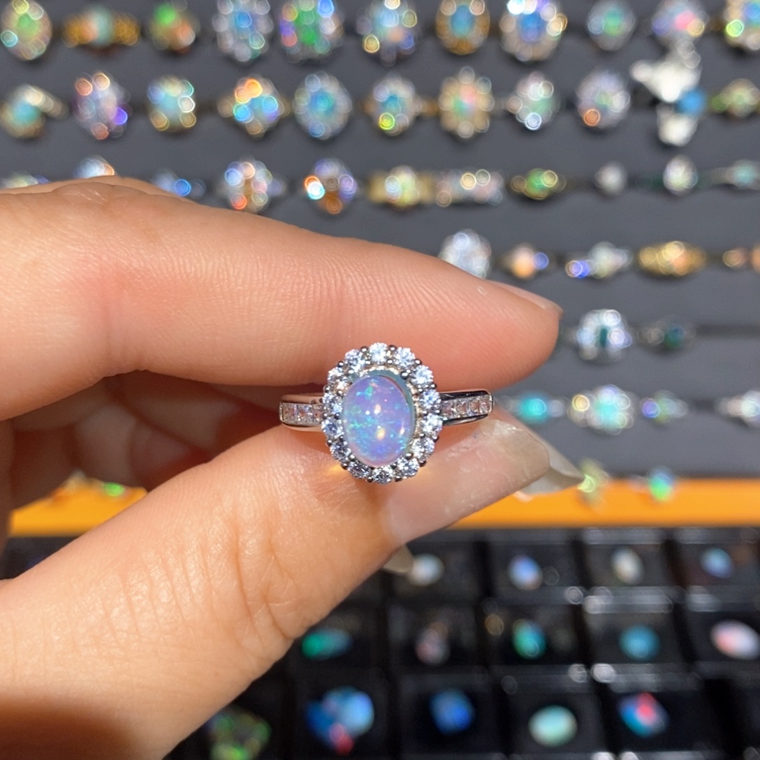 欧泊银S925镶嵌戒指