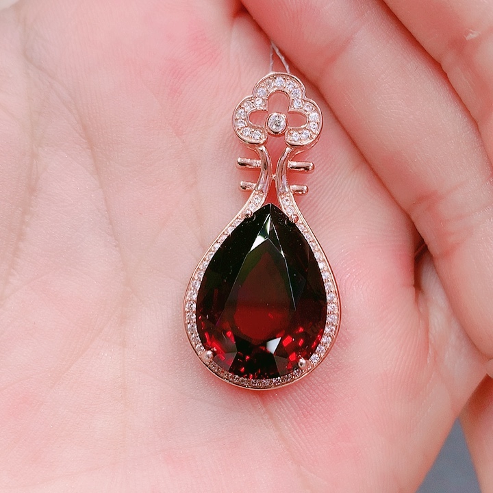 石榴石吊坠(不含链)银S925镶嵌13.5✖️18.1