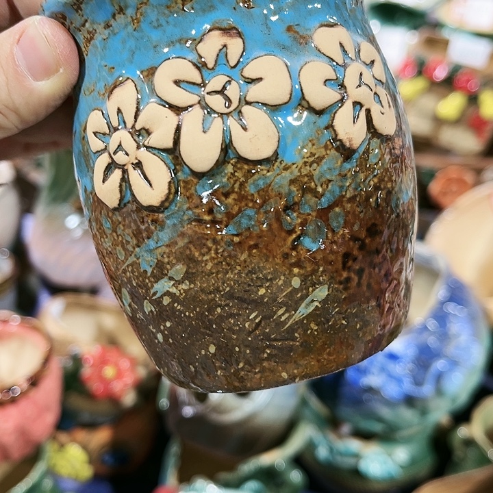 瓷片花盆多肉植物艺术品