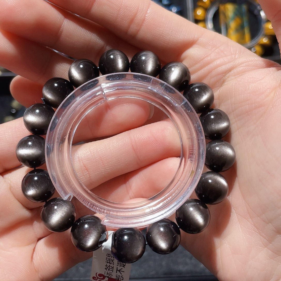 黑曜岩手链未镶嵌鑫***儿