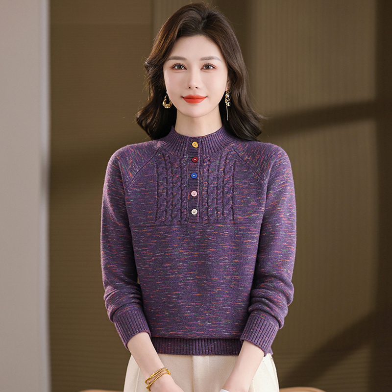 羊毛衫冬季女厚款保暖半高领打底宽松显瘦百搭气质时尚内搭针织衫