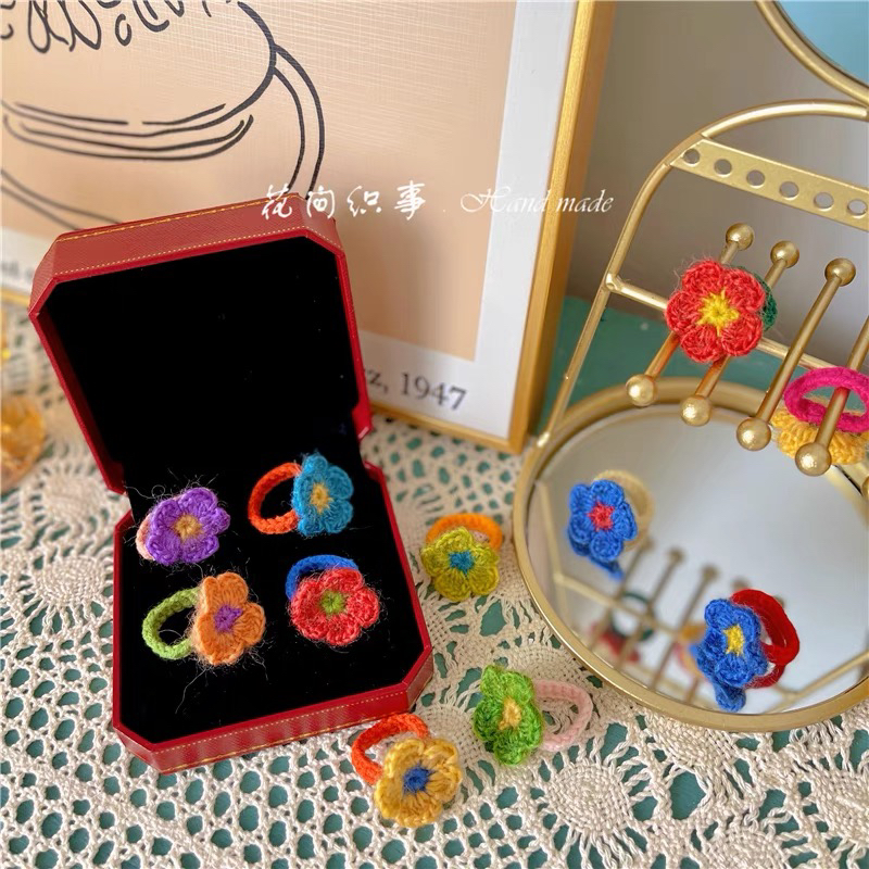 孔孝真同款花朵手工钩织羊毛线
