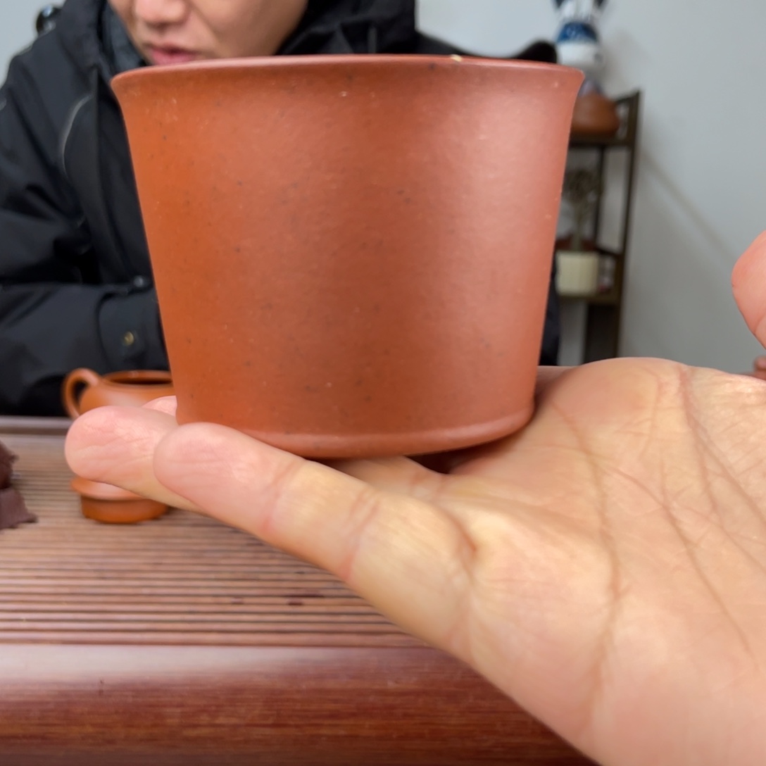 红泥茶壶老红泥马蹄杯120cc微瑕