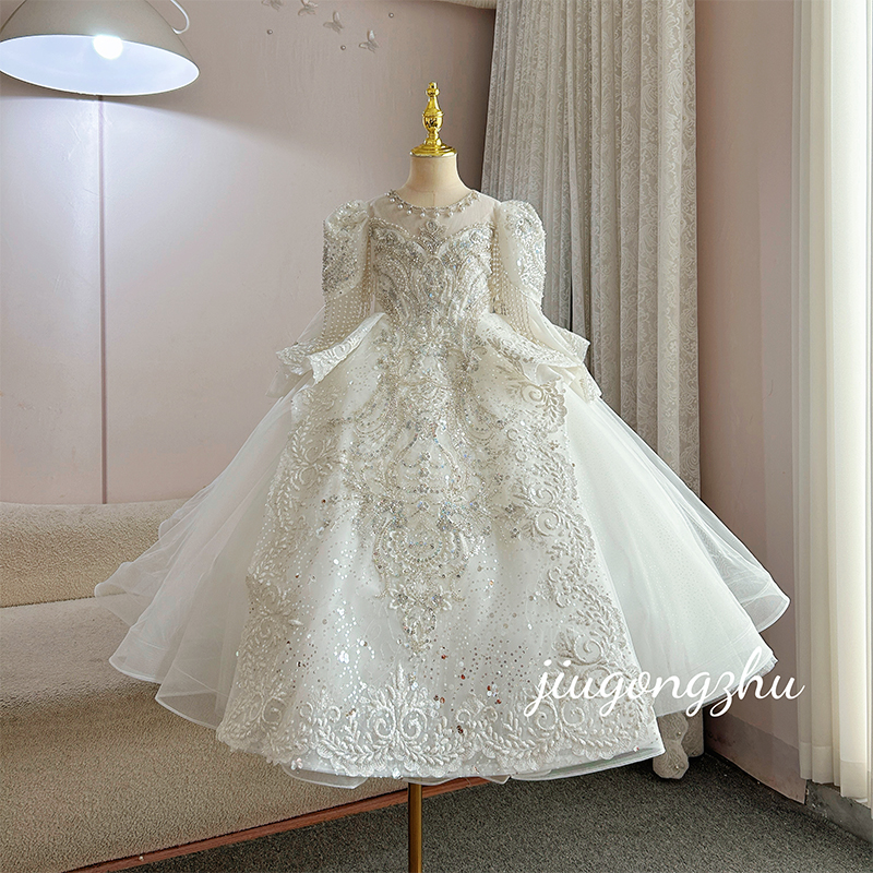 【云纱蝶梦】礼服白色宴会女童夏季礼服裙子公主生日公主裙花童高端