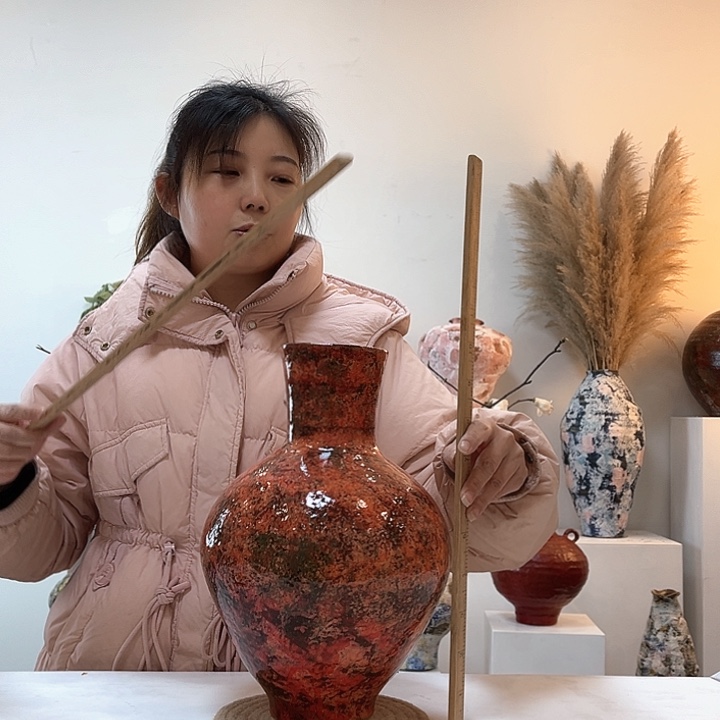 陶瓷花瓶高33口9