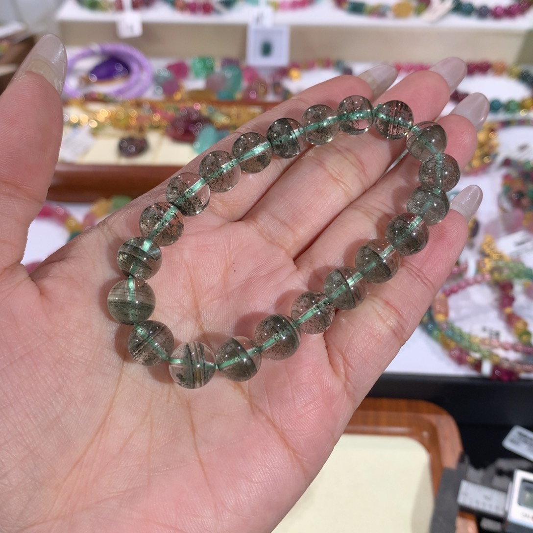 大***ฅ水晶珠宝半成品未镶嵌绿幽灵