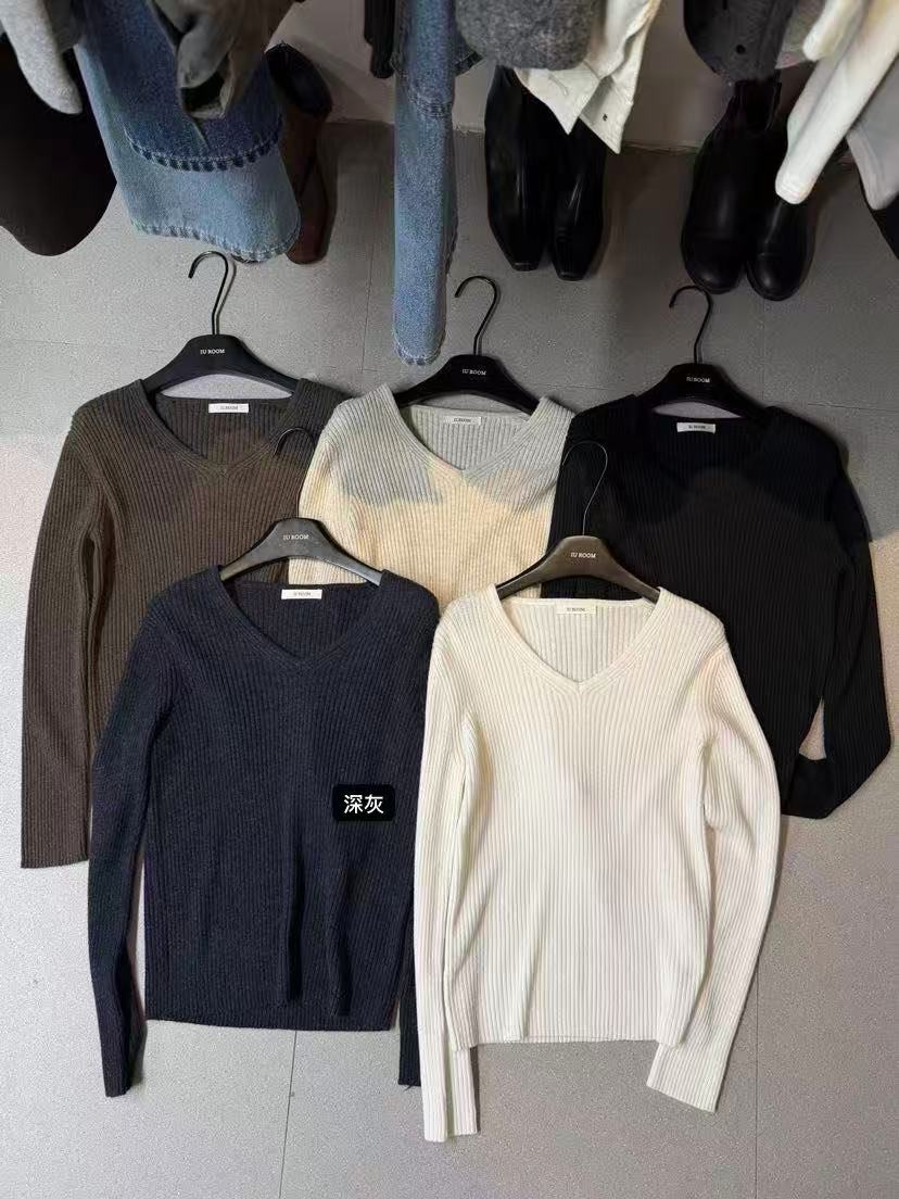 米古古 IU#3829-福 修身针织百搭极简收腰打底衫