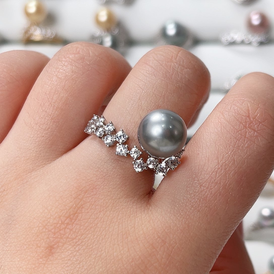 海水珍珠戒指银S925镶嵌