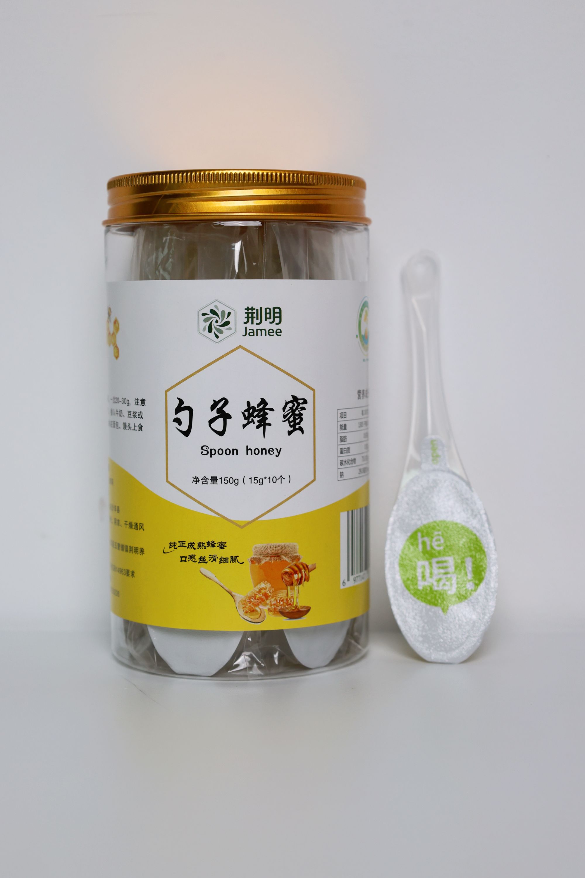 荆明勺子蜂蜜成熟蜂蜜便携式蜂蜜
