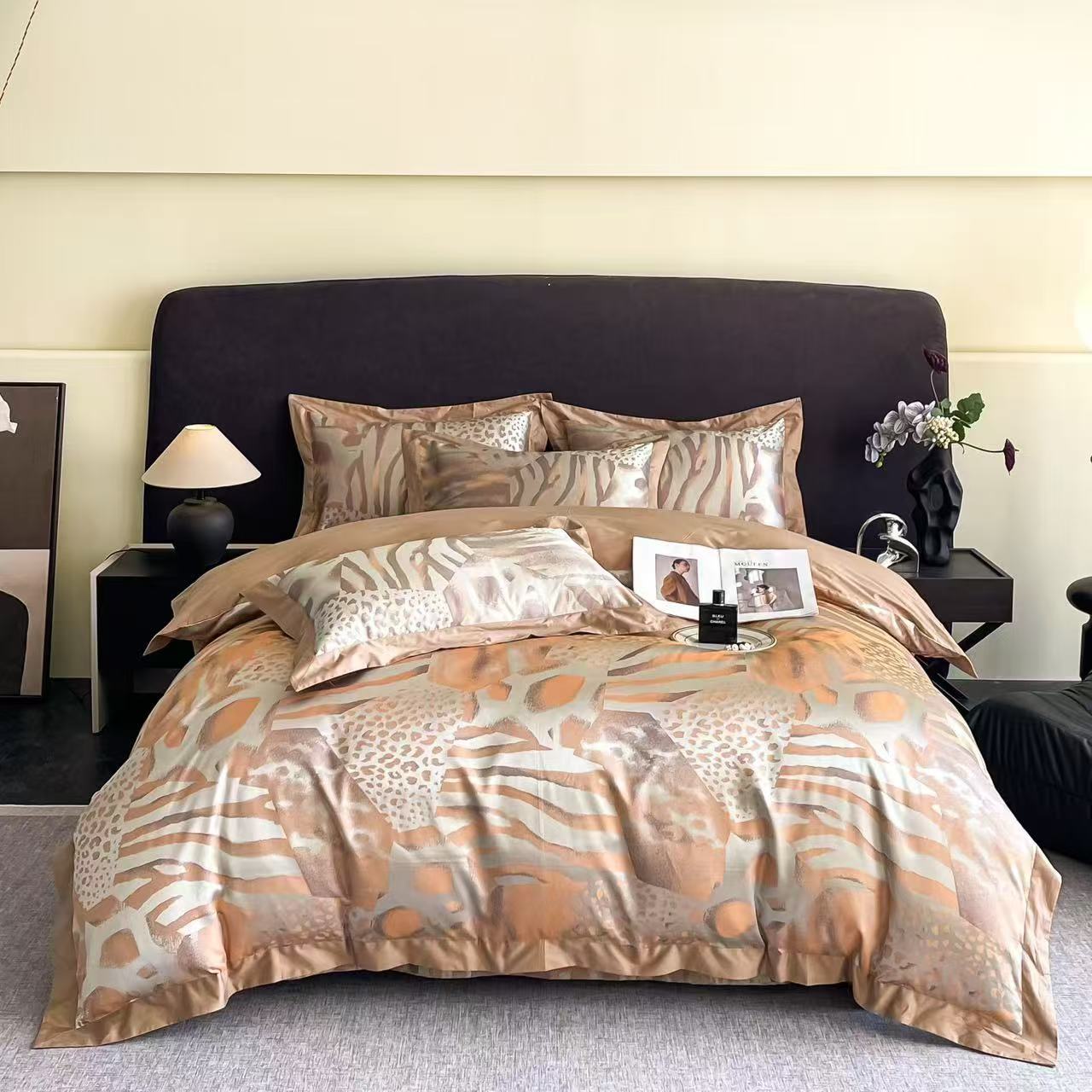 班尼克-轻奢全棉贡缎色织提花床上四件套亲肤柔软四季款