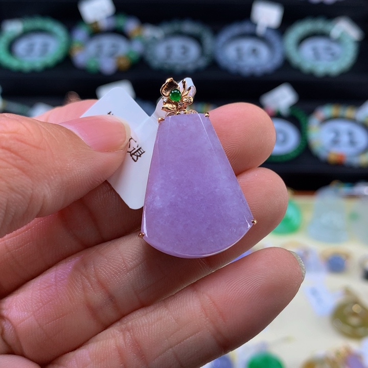 翡翠手链18K金镶嵌翡翠 