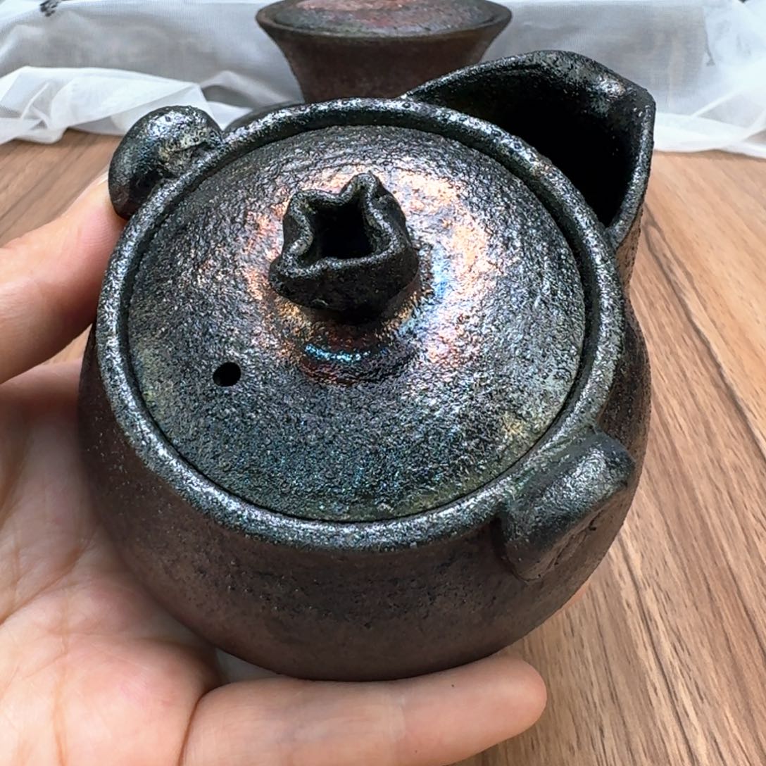 荥经黑砂炸福利窑彩宝瓶33