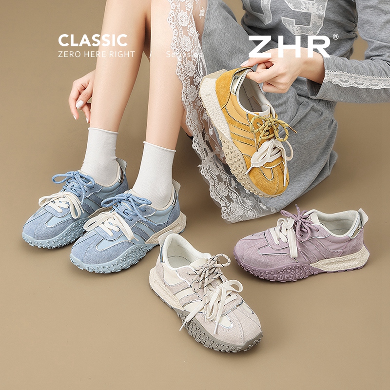 ZHR/则则厚底阿甘鞋女秋季新马卡龙百搭透气德训运动休闲老爹鞋Z