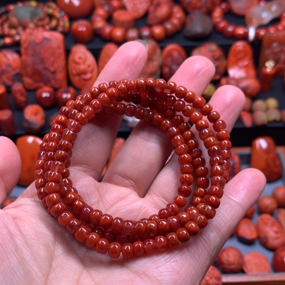 南红玛瑙多圈手链5mm未镶嵌