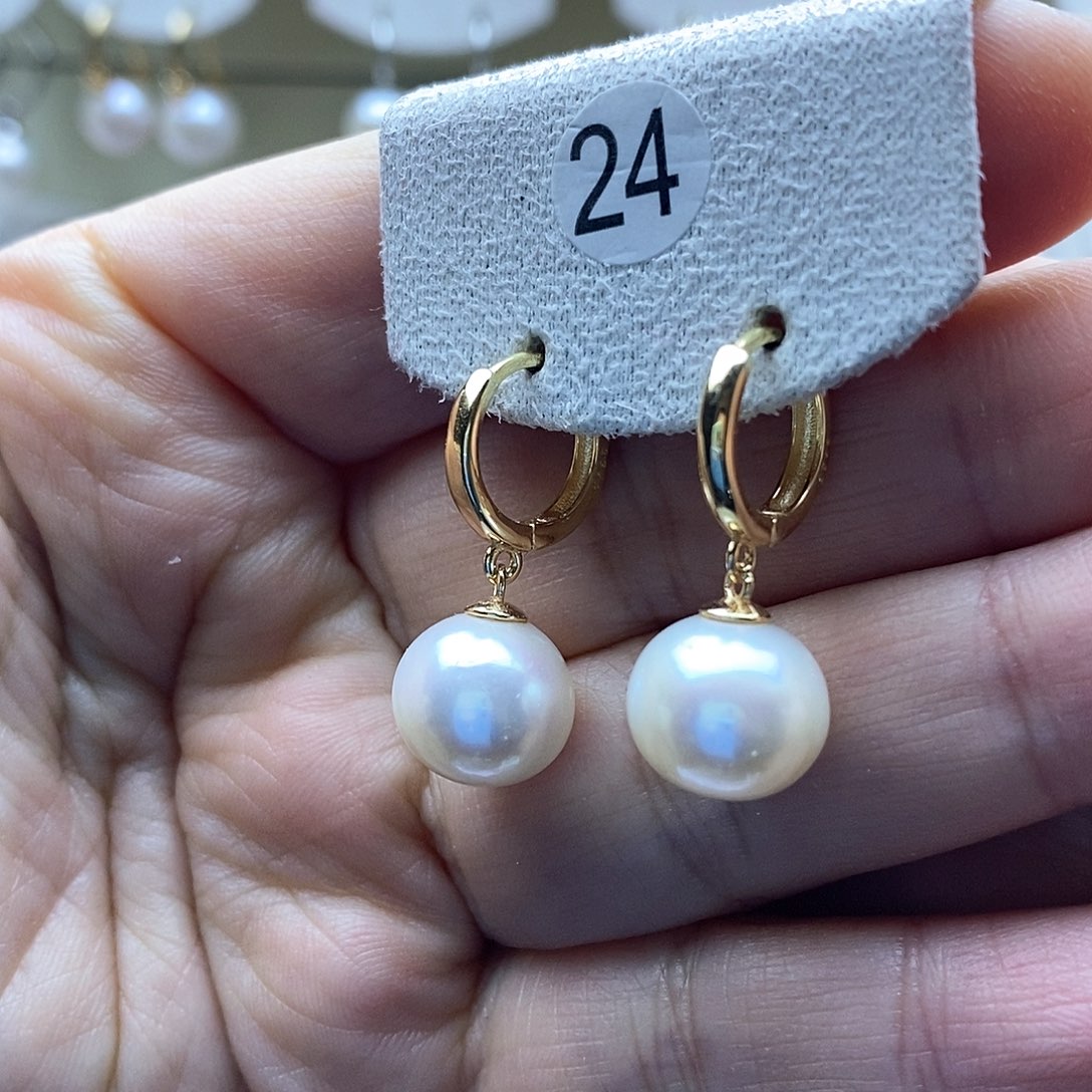 淡水珍珠耳饰银S925镶嵌