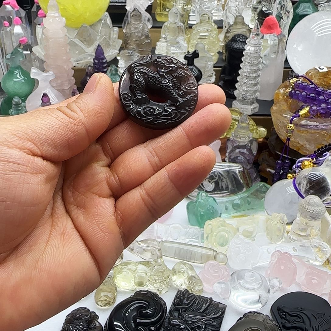 水晶车挂未镶嵌摆件