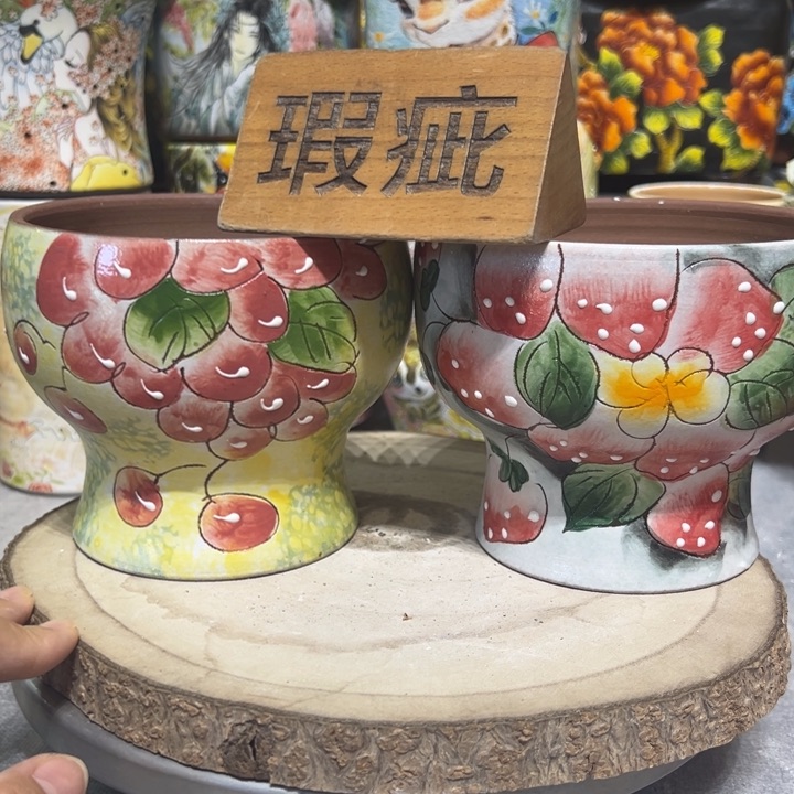 景德镇红陶精品手绘陶瓷