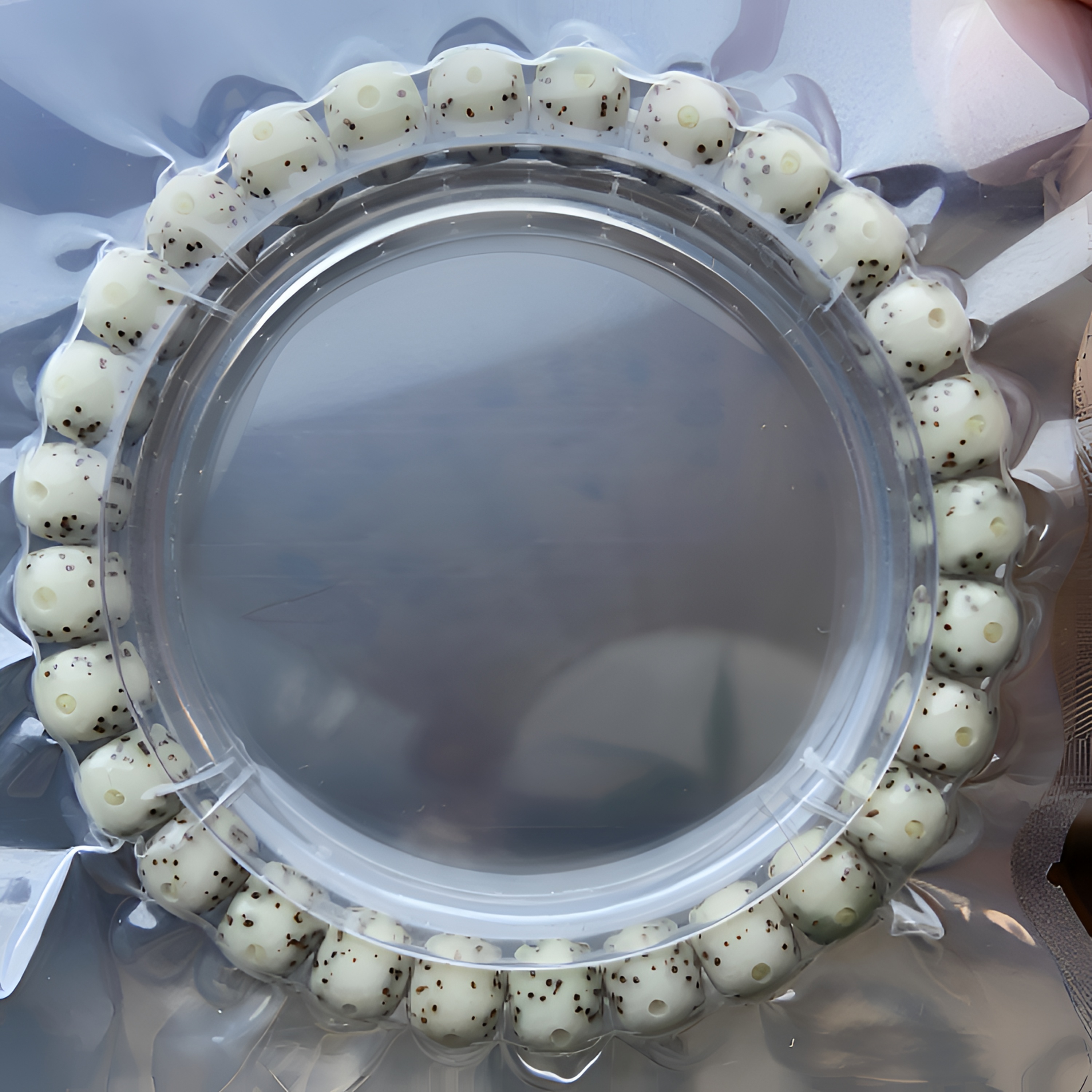 海南星月菩提，古瓷白一线通体留白尺寸8✖️7