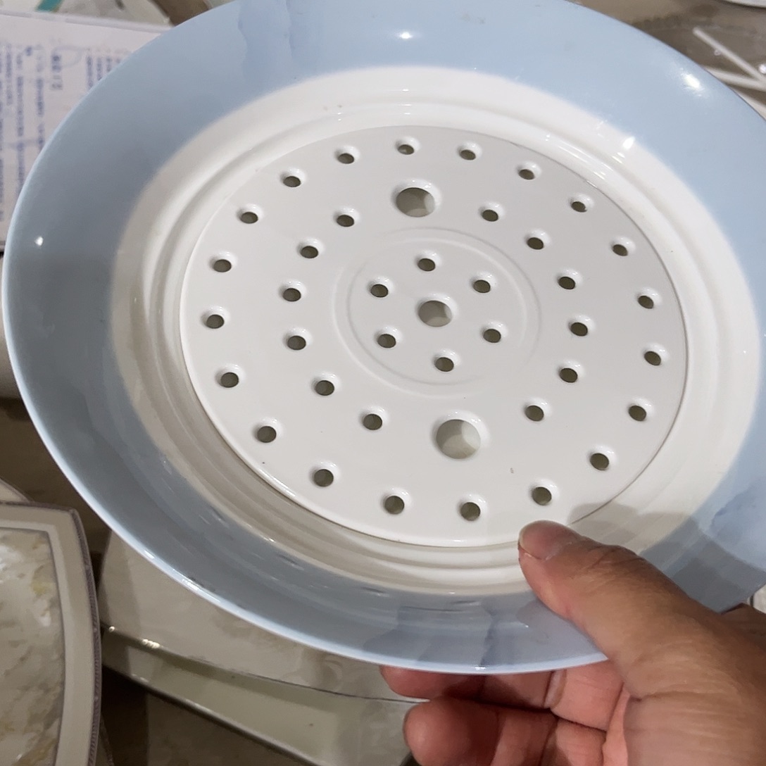 瓷片饺子盘一个十寸微瑕