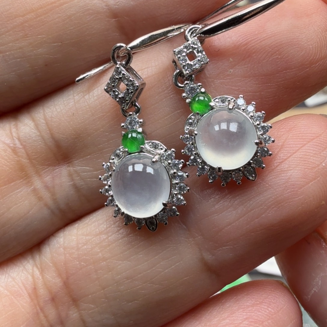 翡翠银S925镶嵌戒指8013