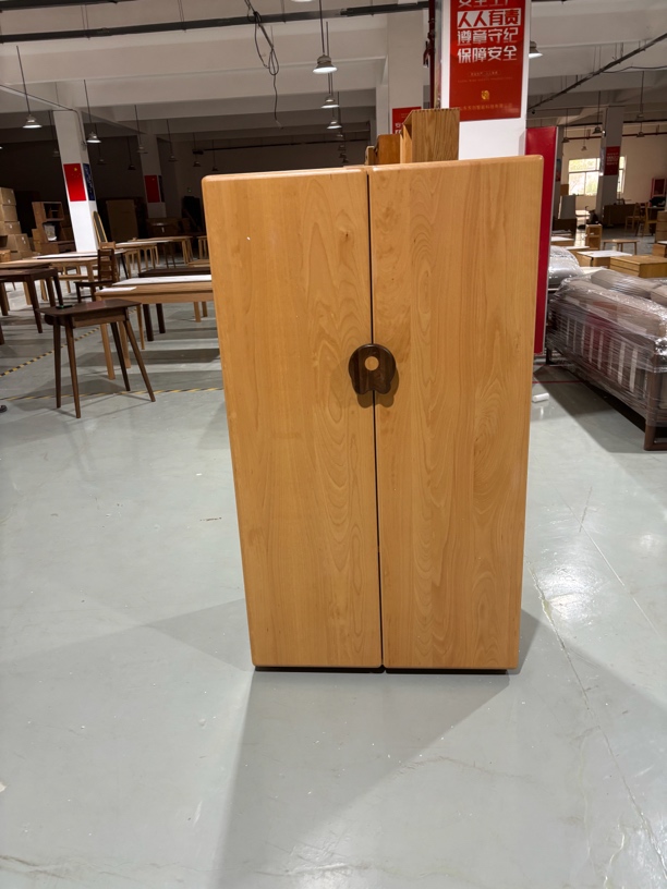 艾勒衣柜矮双门原木色