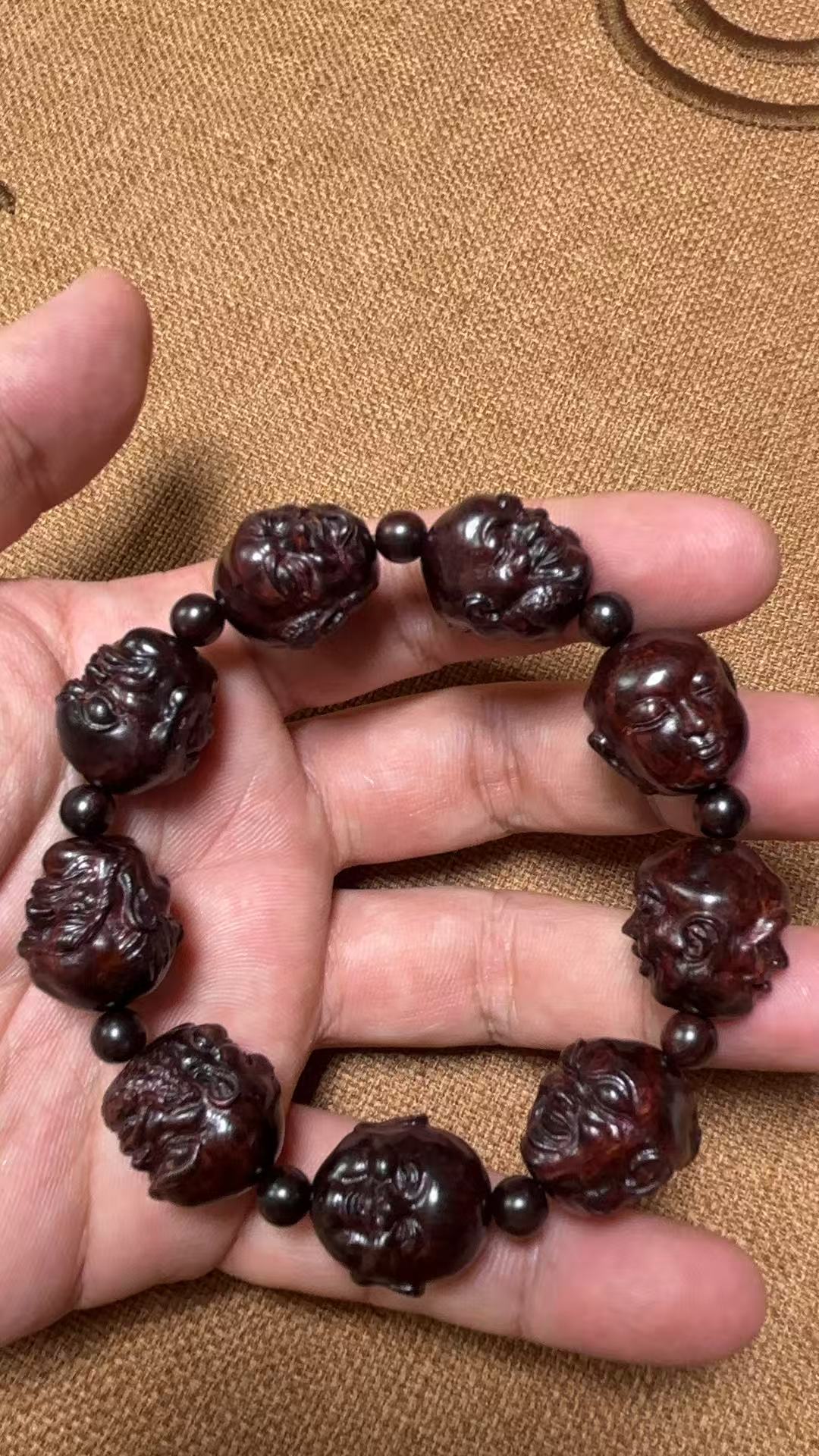 海南黄花梨，2.0紫油梨十八罗汉单圈