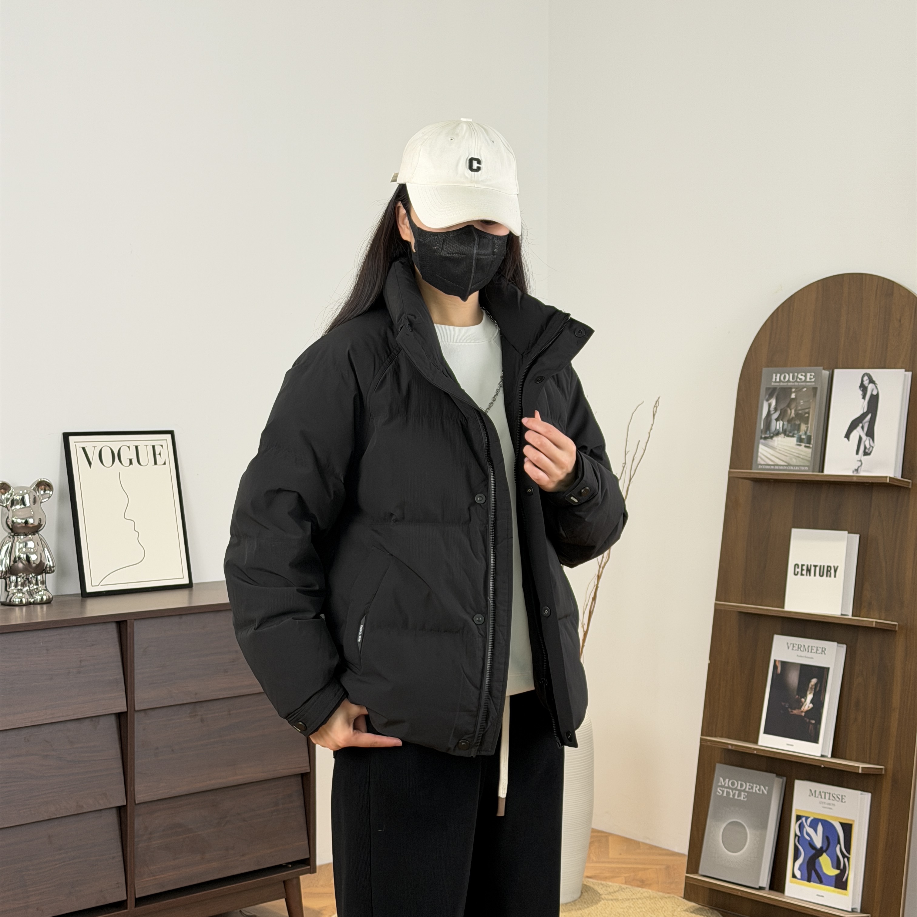 2025新款男士立领面包服羽绒服短款加厚保暖拉链秋冬外套