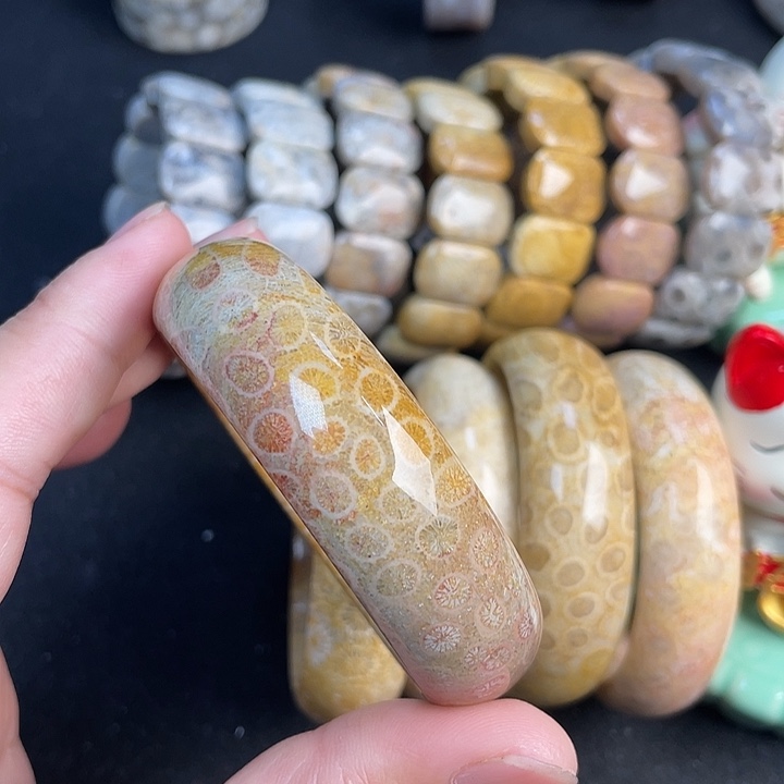 硅化珊瑚（珊瑚玉）未镶嵌手镯56