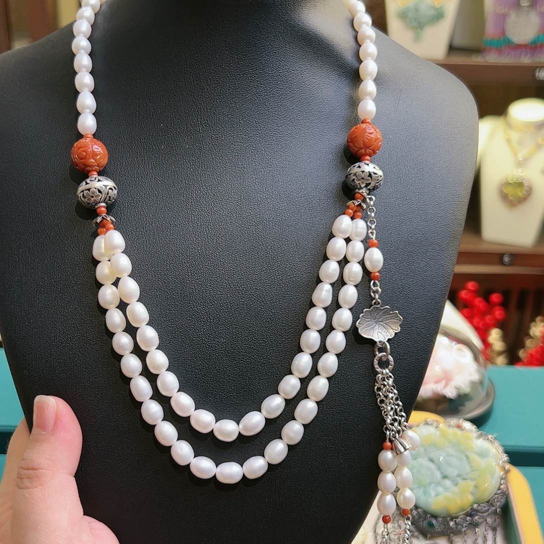 淡水珍珠颈饰未镶嵌古风