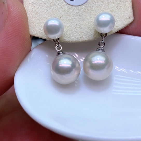 淡水珍珠耳饰银S925镶嵌